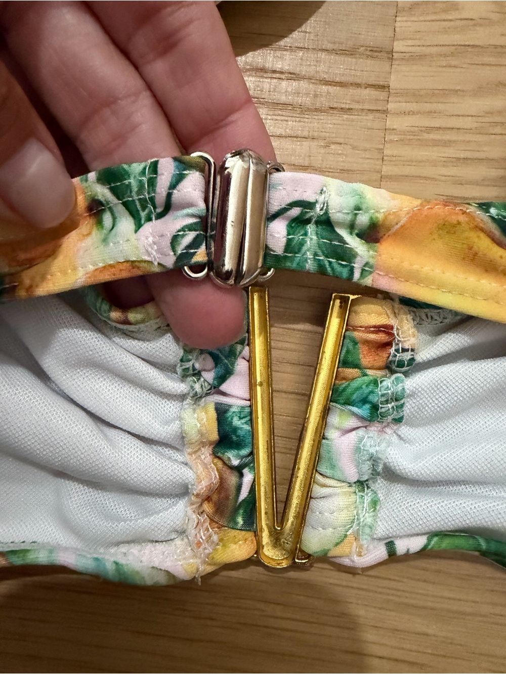 Lemon Print High-Waisted Bikini Set Size M Ruffle Strap Swimwear - Picture 7 of 8